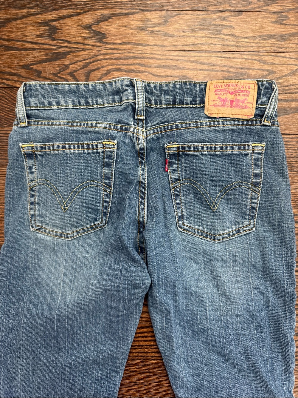 Levi's 518 Blue Denim Back Pocket Jeans with Leather Patch